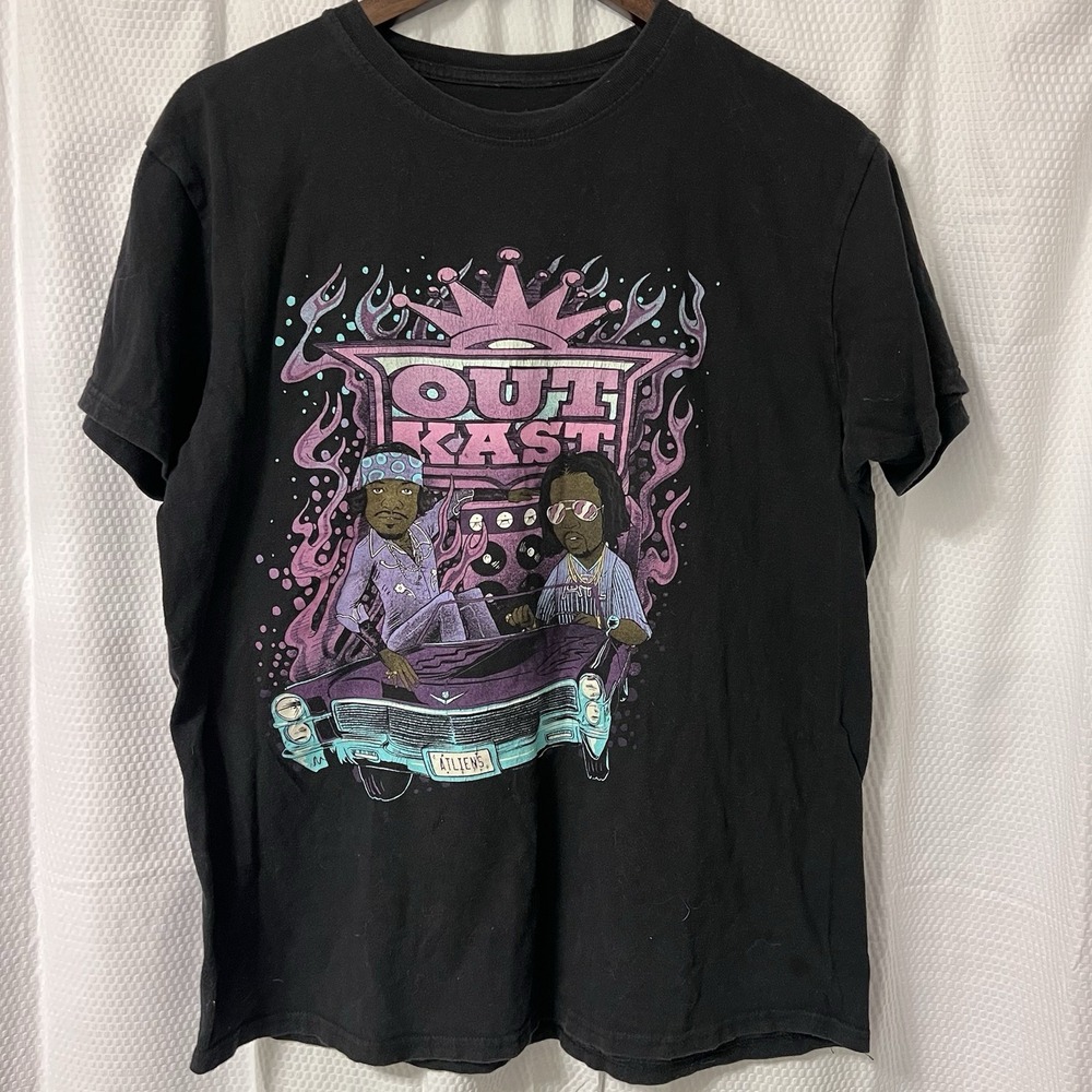OutKast Two Dope Boyz In A Cadillac ATLiens Graphic Shirt Black Large Official‎